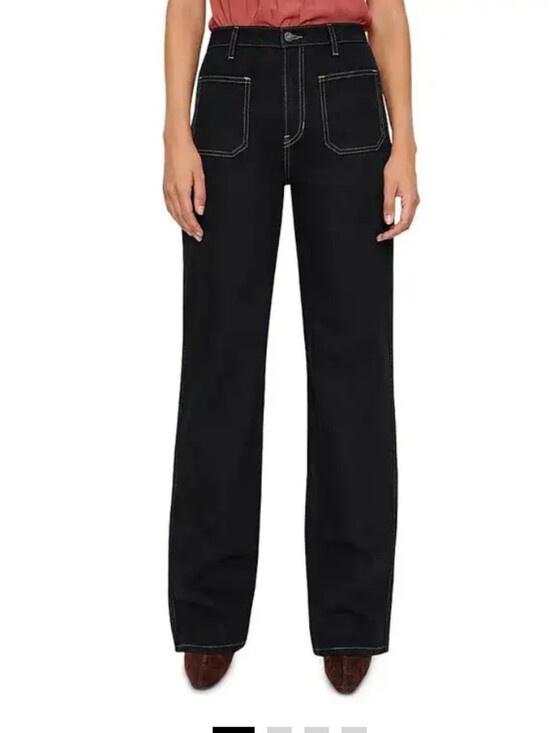 Reformation Denim - Reformation Alyssa Stretch High Rise Wide Leg Jeans in black Size 27